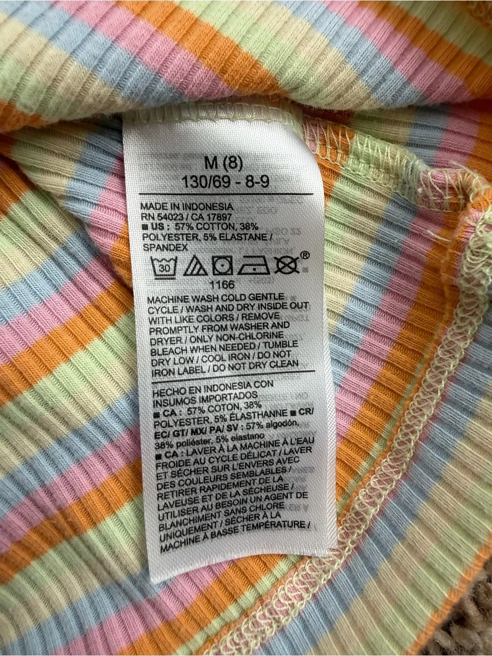 Old Navy Girls Pastel Striped Ribbed Dress Size 8